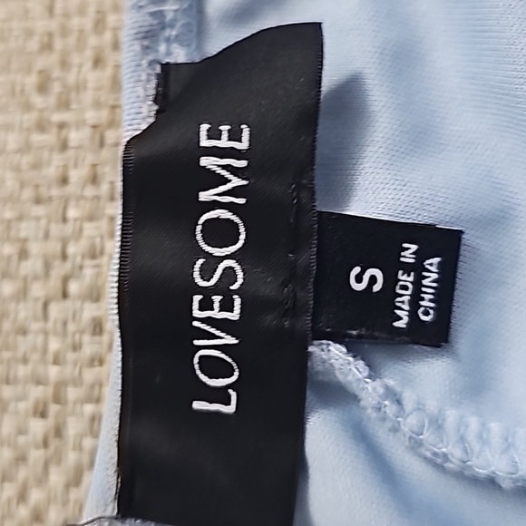 LOVESOME Cocktail Bodycon Mini Dress light Sky blue size small - Picture 9 of 10